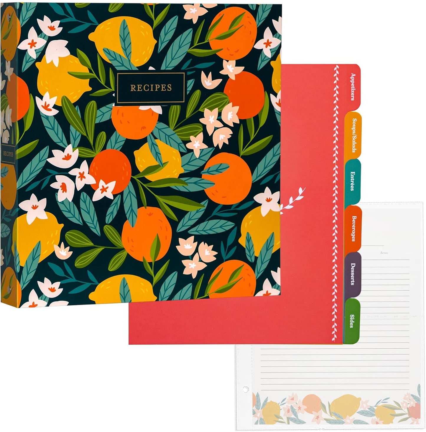 Sturdy 3 Ring Recipe Binder with Spill-Proof Sleeves for Recipes