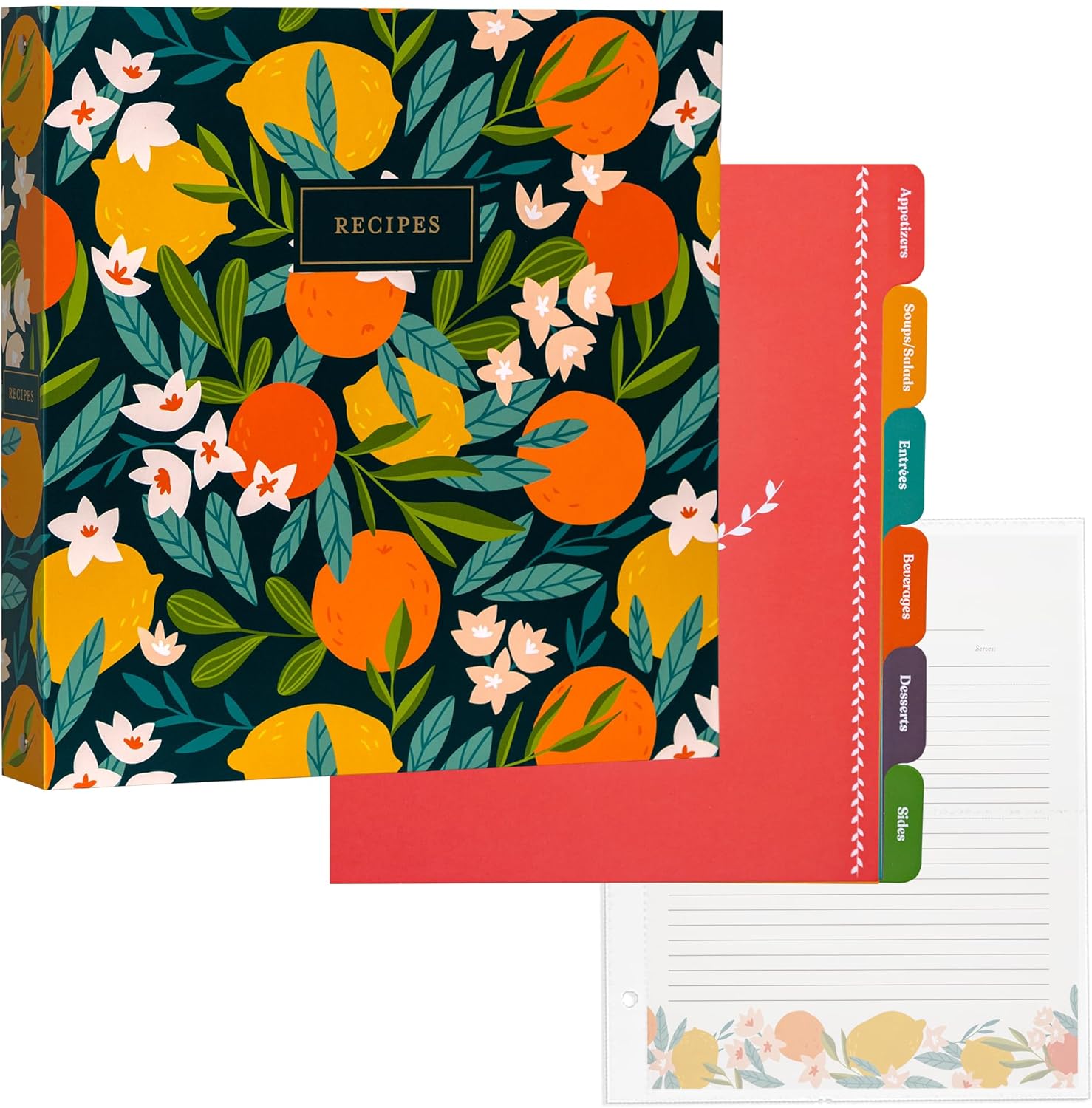 Sturdy 3 Ring Recipe Binder with Spill-Proof Sleeves for Recipes