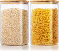 Extra Large Square Glass Flour & Sugar Storage Containers - 2 Pack