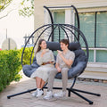 Double Egg Chair with Stand Hammock Swing Chair - Oversized 2-Person