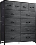 Storage Organizer Unit with 12 Fabric Bins - Tall Drawer Tower
