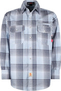 BOCOMAL FR Shirts for Men Snaps Down 7.5oz Water Repellent FR Work