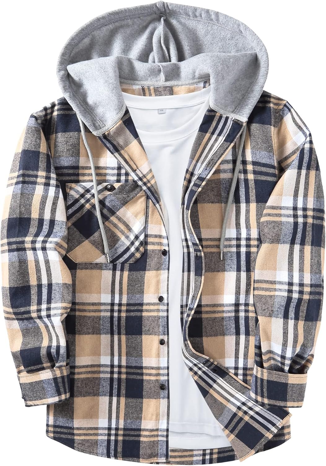 ZITY Men's Flannel Hoodie Shirt for Stylish Casual Wear