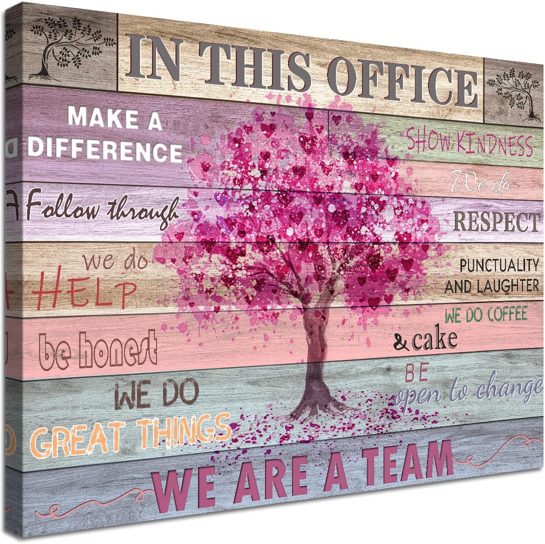 Motivational Pink Wall Art: Inspiring Workspace SOOTHAN