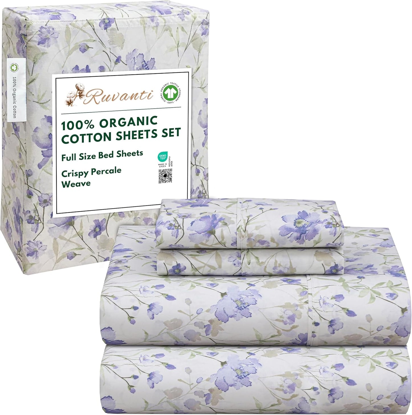 100% Organic Cotton Sheets Full Size Set for Ultimate Comfort