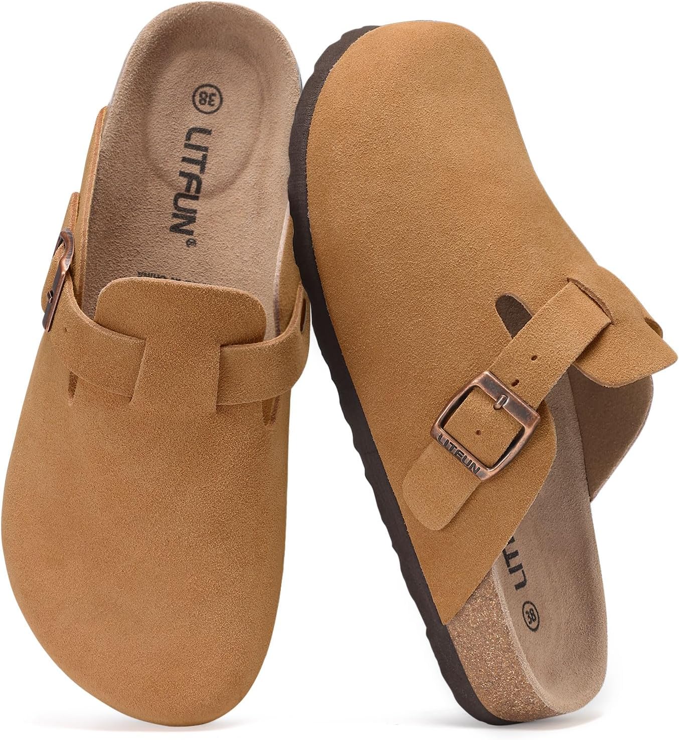Genuine Suede Clogs for Women with Arch Support and Comfort