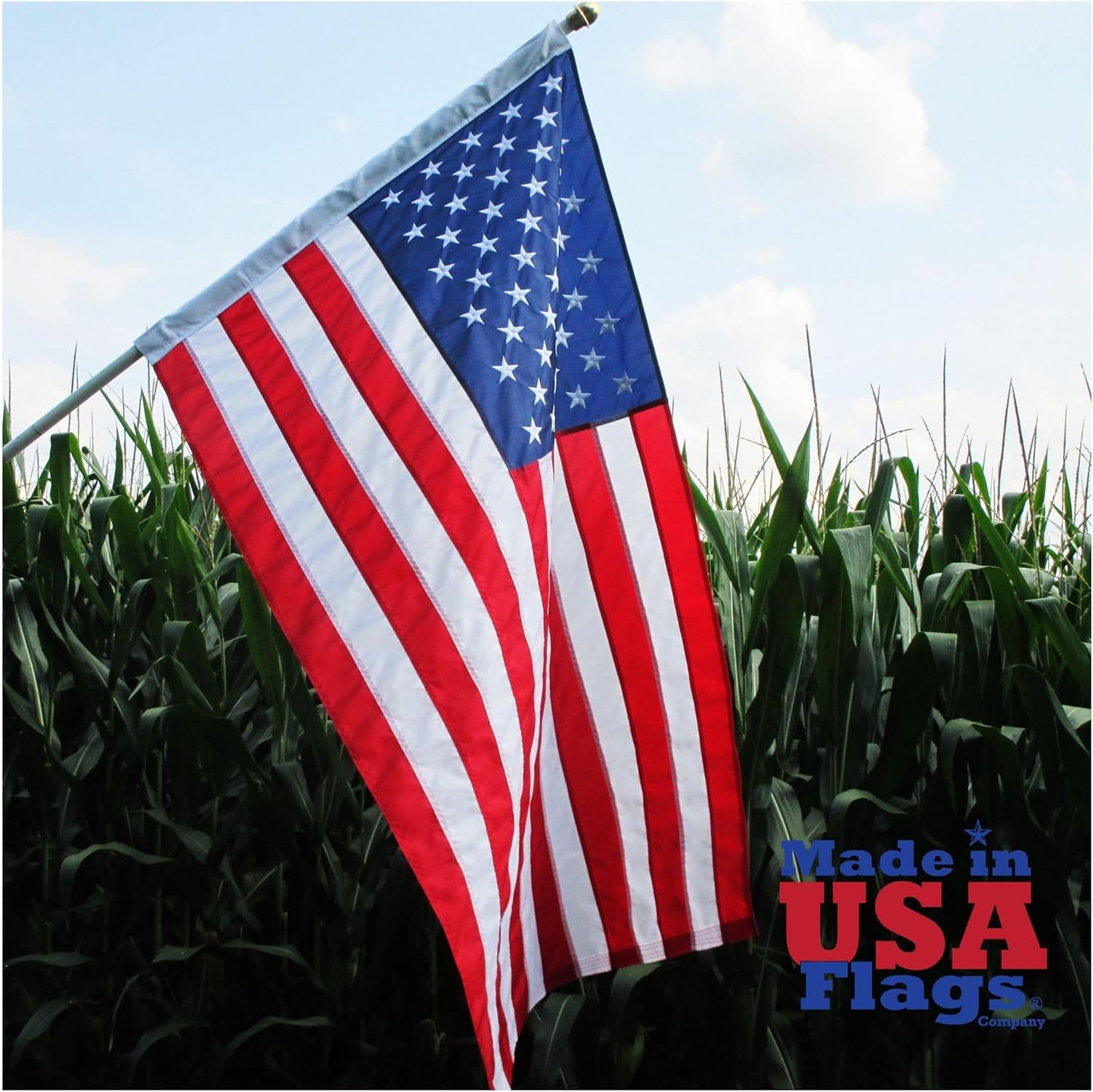3x5 American Flag with Pole Sleeve - Durable Nylon Flag