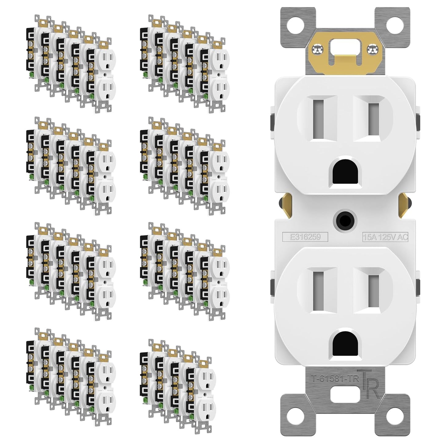ENERLITES Duplex Receptacle Outlet - Tamper-Resistant 40 Pack