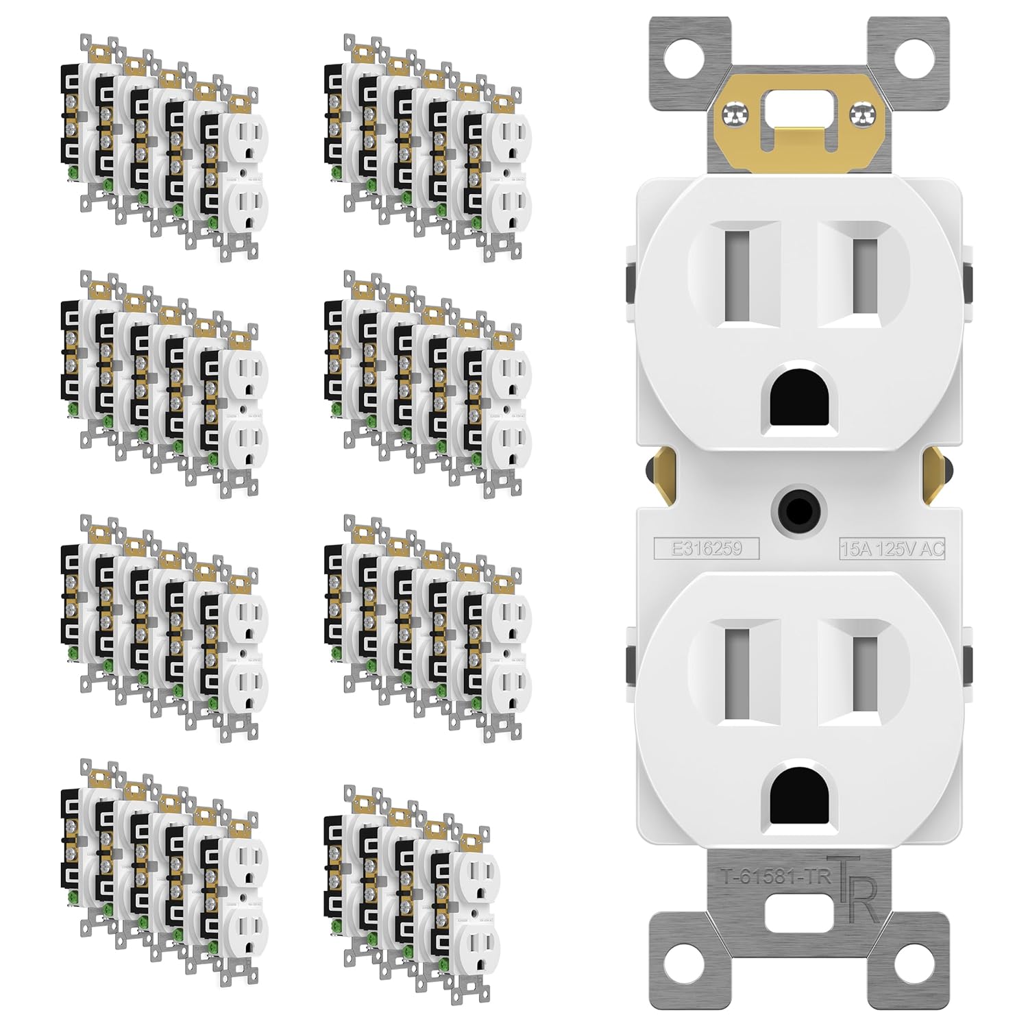 ENERLITES Duplex Receptacle Outlet - Tamper-Resistant 40 Pack
