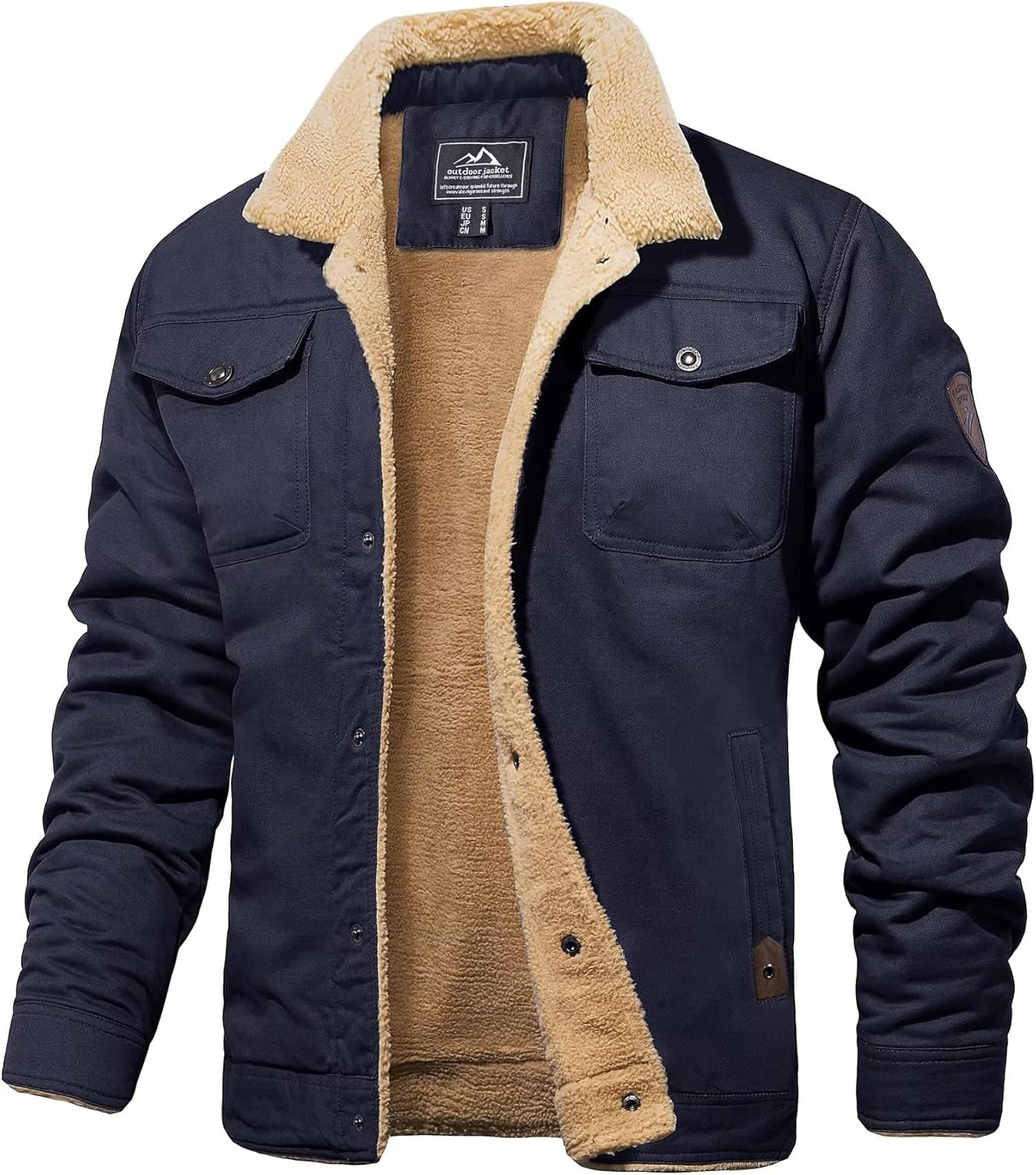 MAGCOMSEN Men's Winter Jacket with Sherpa Lining for Warmth