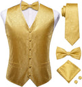 Elegant Men's Silk Bowtie and Vest Set by Hi-Tie for Formal Events