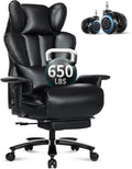 650LBS Big and Tall Office Chair with Footrest - Heavy Duty Comfort