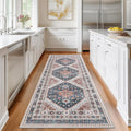 Madane Runner Rug 2ft6ft'x8ft Navy Blue - Durable Low Pile Kitchen