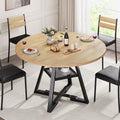 42 in Round Dining Table for 4 - Space Saving Wood Pedestal