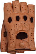 Riparo Fingerless Leather Gloves for Men - Durable Riding Control