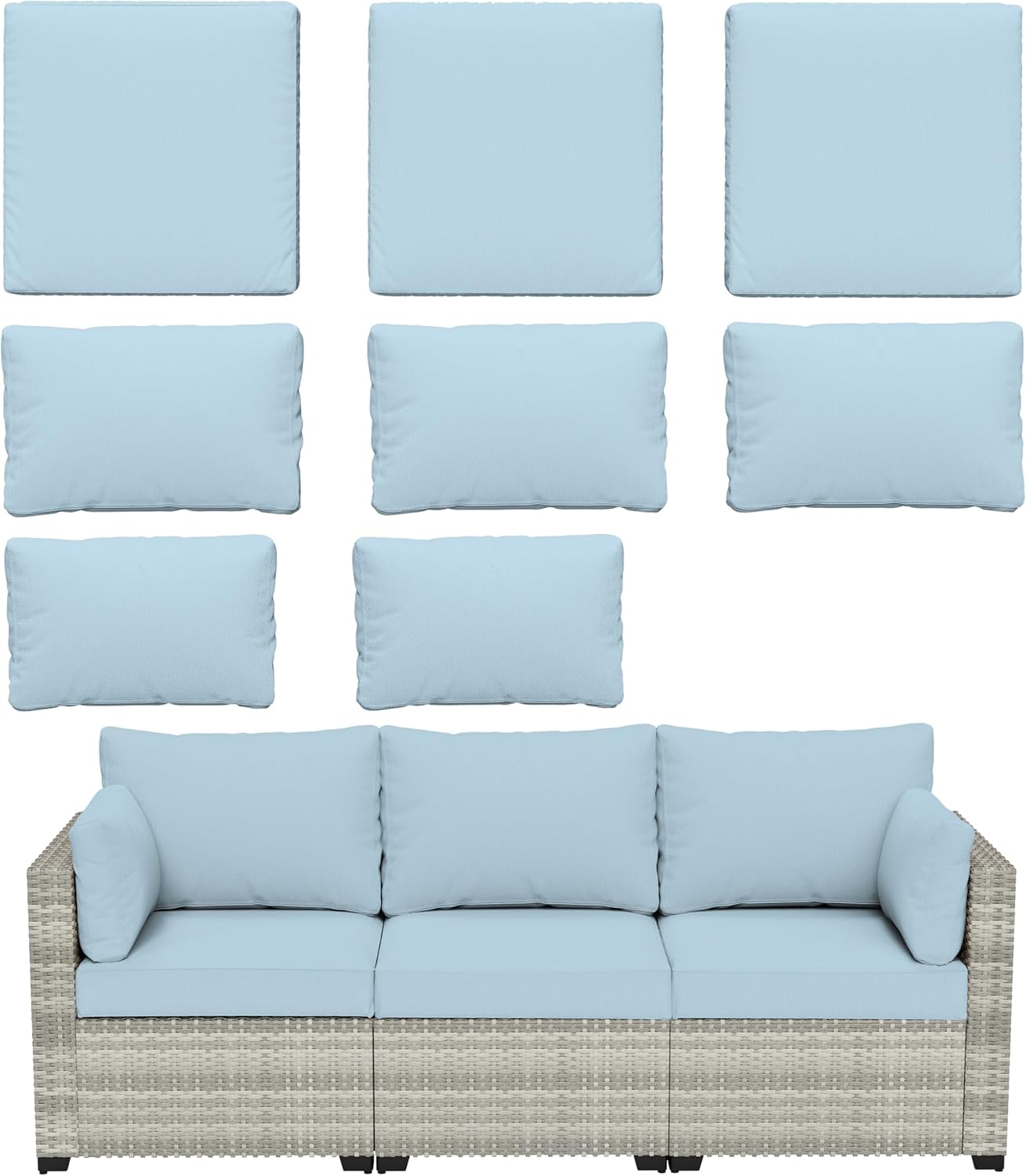 8 pcs Outdoor Cushion Slipcovers for Patio Cushions Replacement