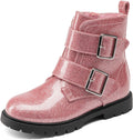 Girls Boys Glitter Ankle Boots Side Zipper Combat Shoes - Stylish