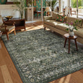 Lahome Washable Area Rugs 5x7 Green for Living Room & More