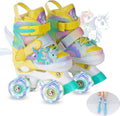 Girls Roller Skates for Kids Ages 3-12 - Adjustable Light Up Skates it