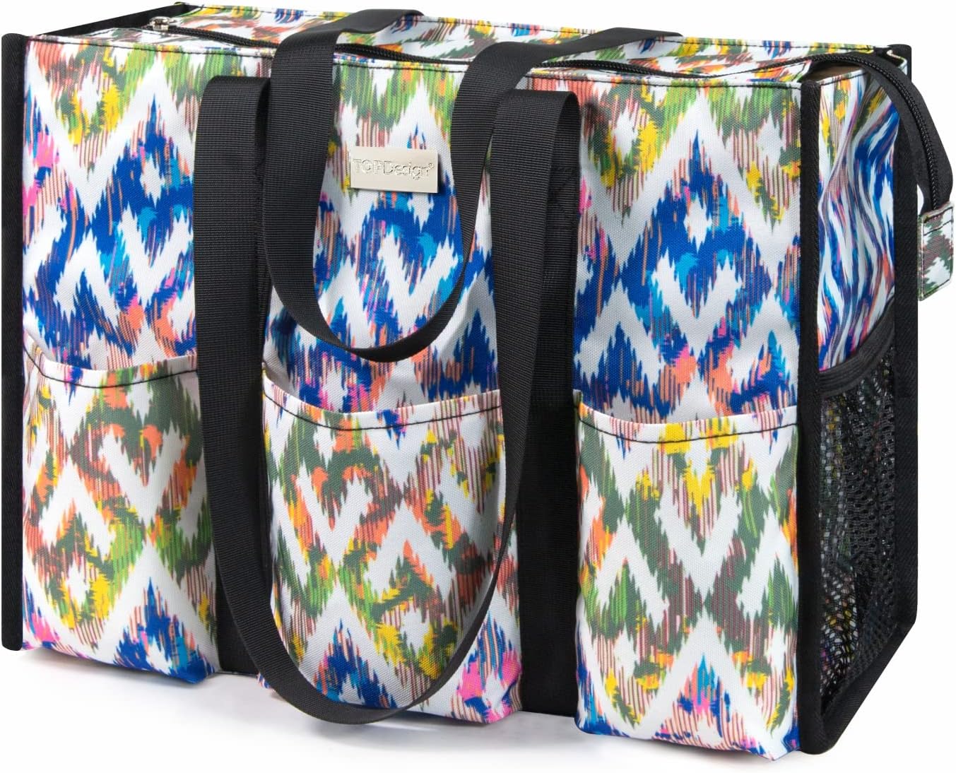Utility Water Resistant Tote Bag with 13 Pockets for Women