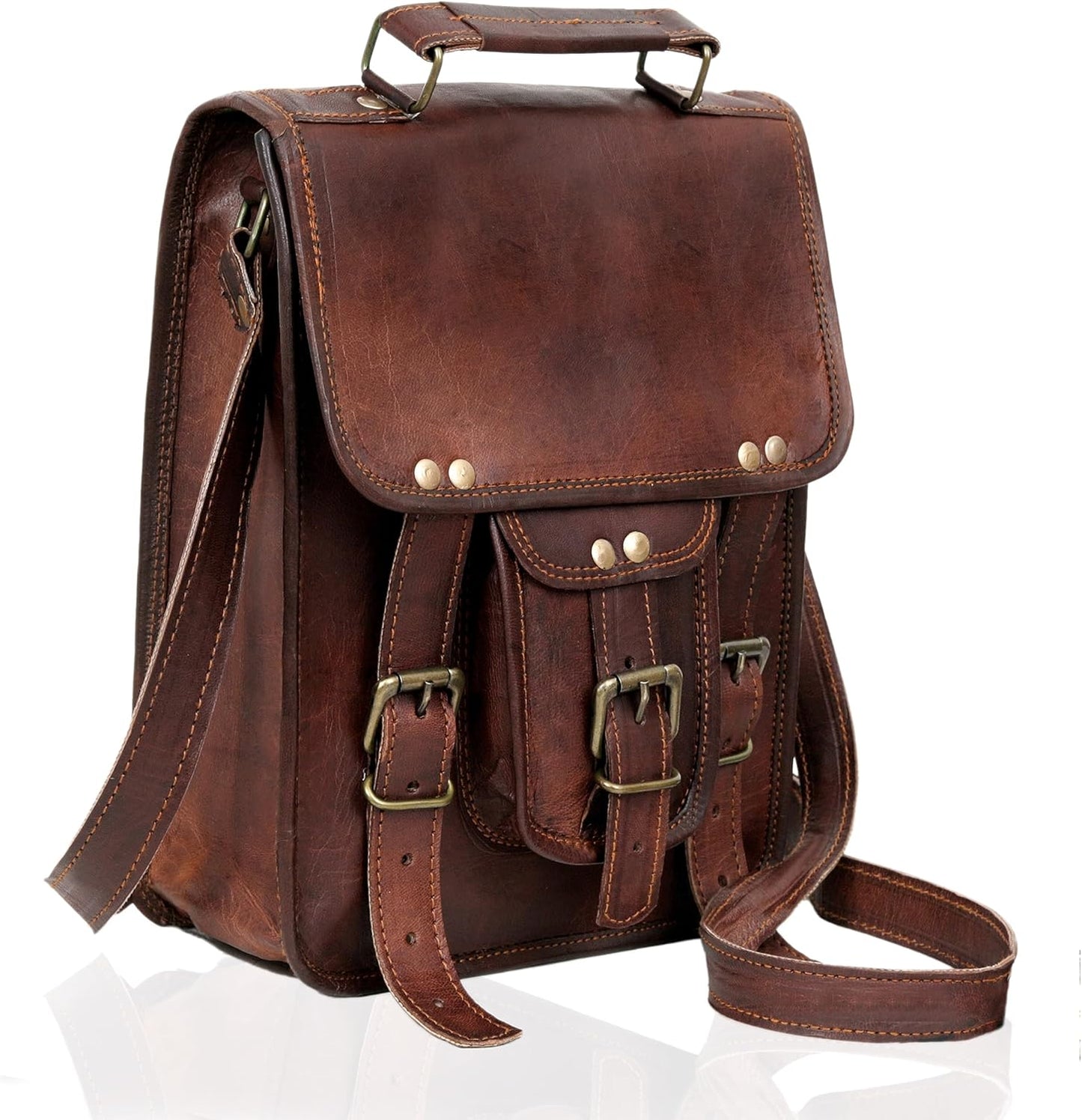 Vintage Genuine Leather iPad Satchel Cross Body Messenger Bag