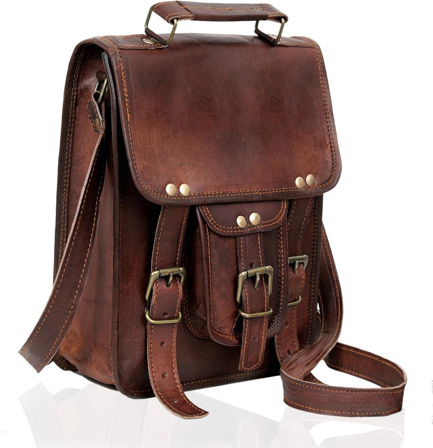 Vintage Genuine Leather iPad Satchel Cross Body Messenger Bag