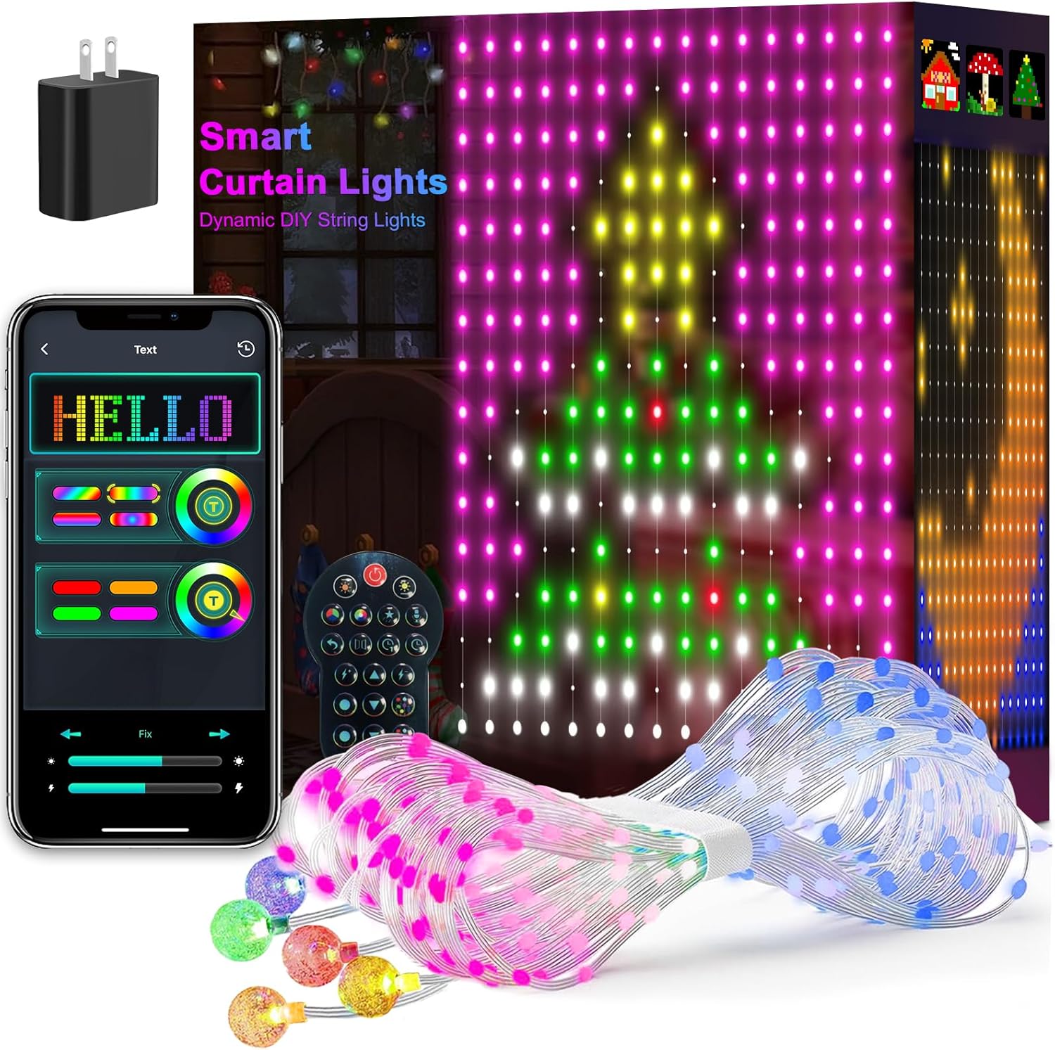 Dynamic Color Changing Curtain Lights for Festive Ambiance