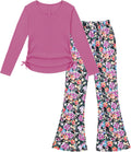 Crazyme Girls Long Sleeve T-Shirt and Bell Bottom Pants Set