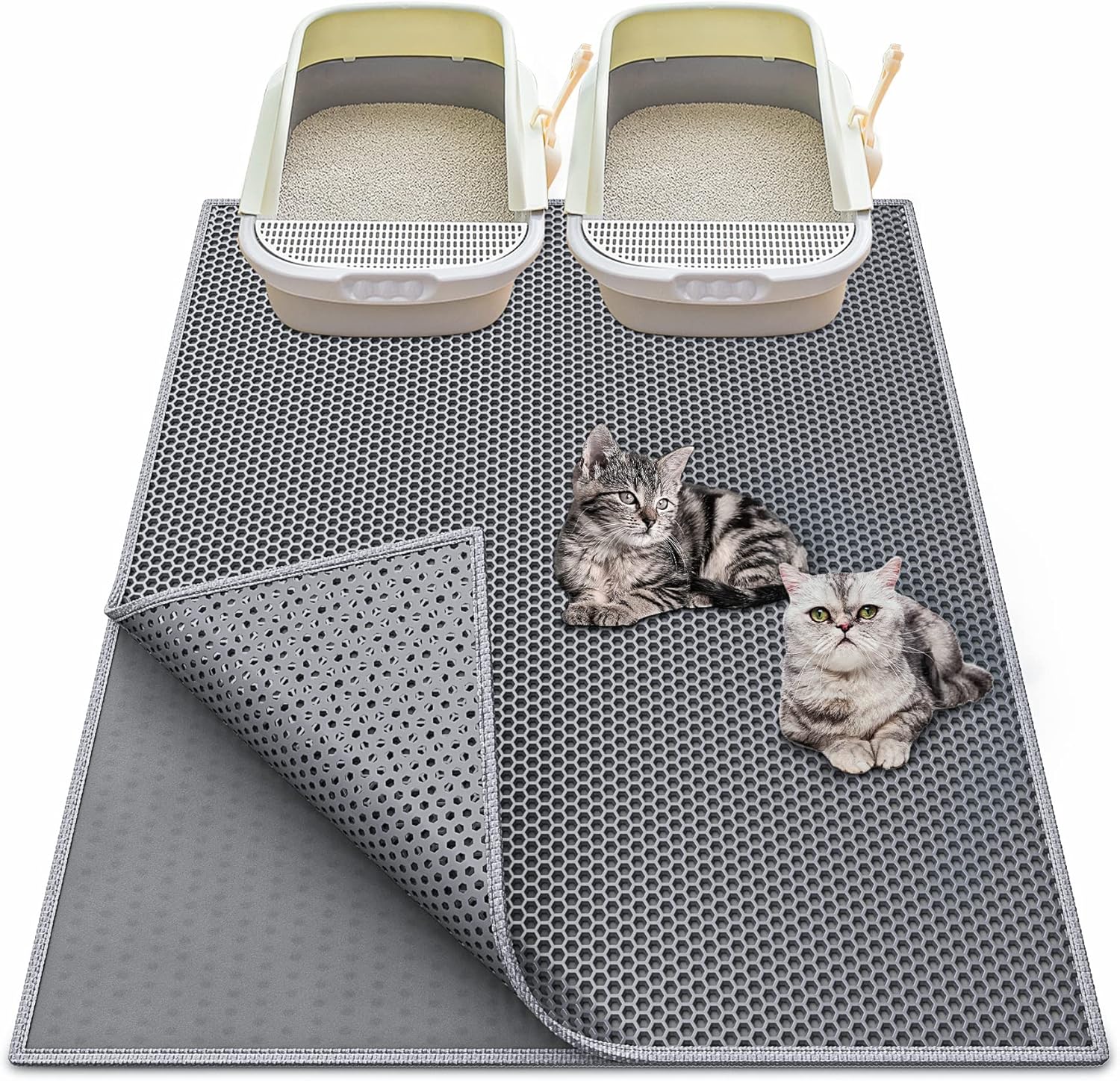 Waretary XL Cat Litter Mat: Scatter Control & Easy Clean!