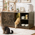 Litter Box Enclosure Hidden Litter Box Cabinet - Farmhouse Style