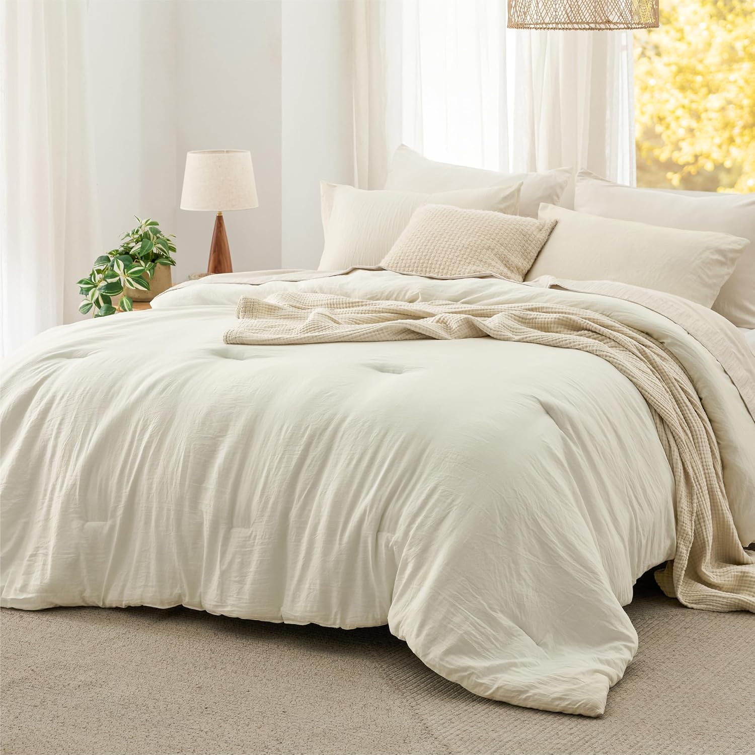 Bedsure California King Size Comforter Set for All Seasons