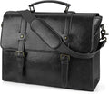 Leather Mens Messenger Bag for Men 15.6 in Vintage Black - Waterproof