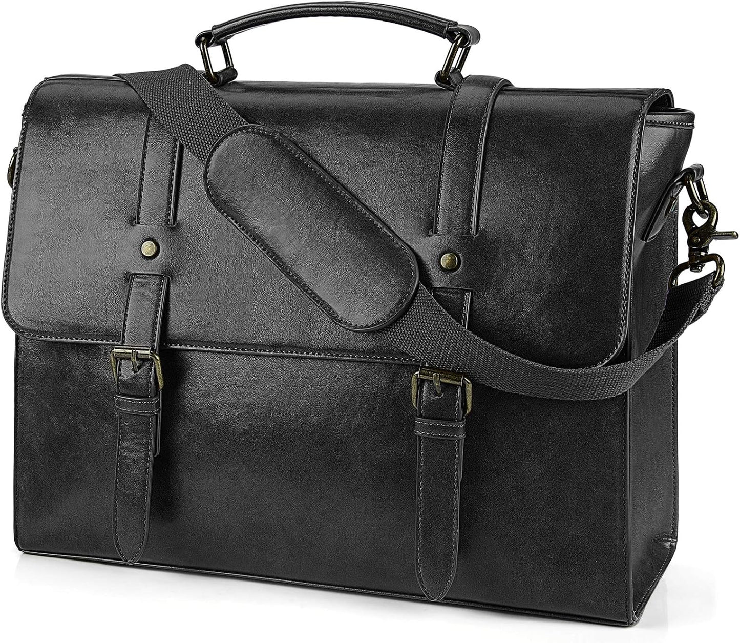 Vintage Leather Messenger Bag for 15.6 Inch Laptops - Stylish