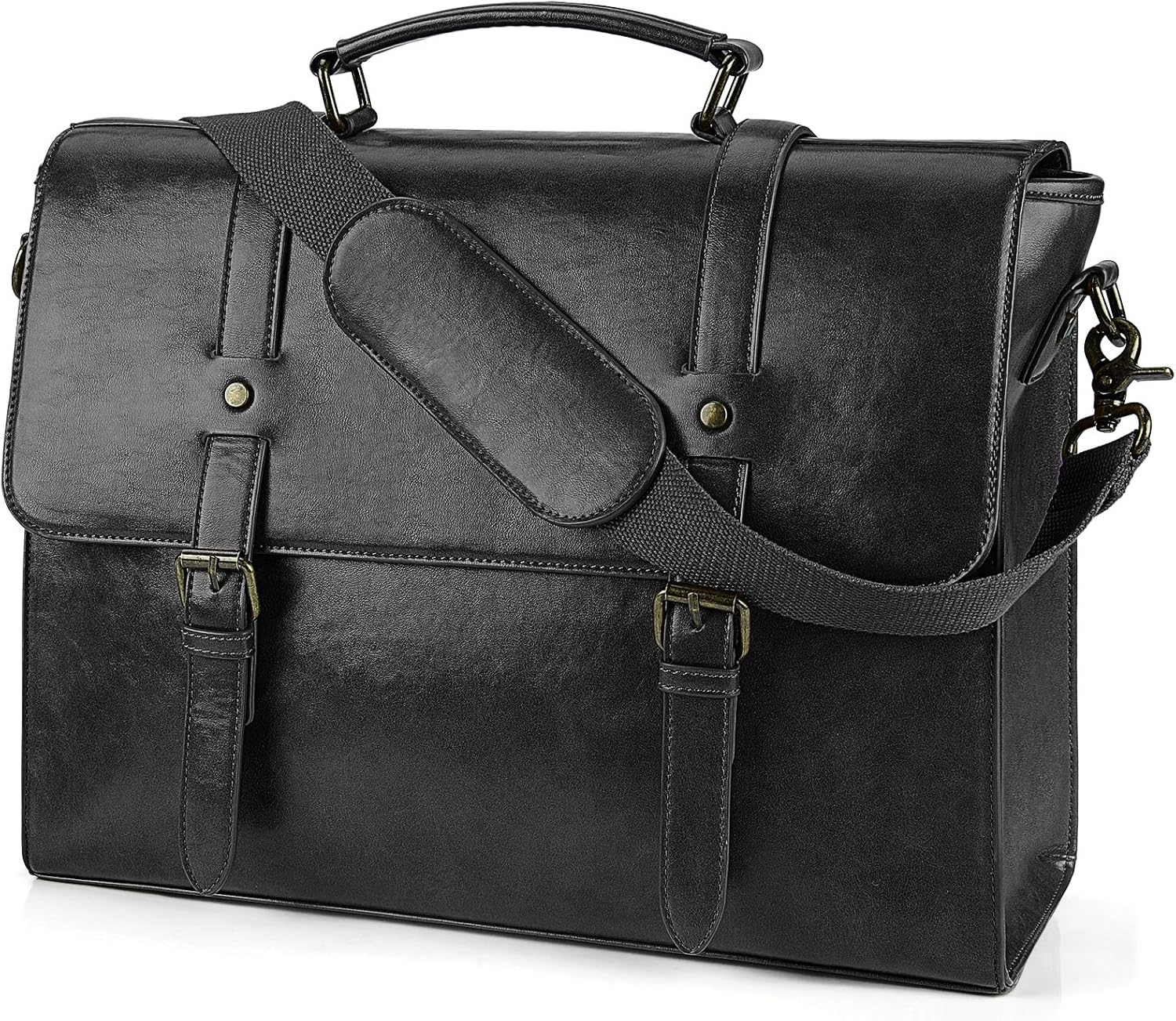Vintage Leather Messenger Bag for 15.6 Inch Laptops - Stylish