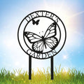 Custom Butterfly Metal Garden Sign with Stakes - Weatherproof Yard Art