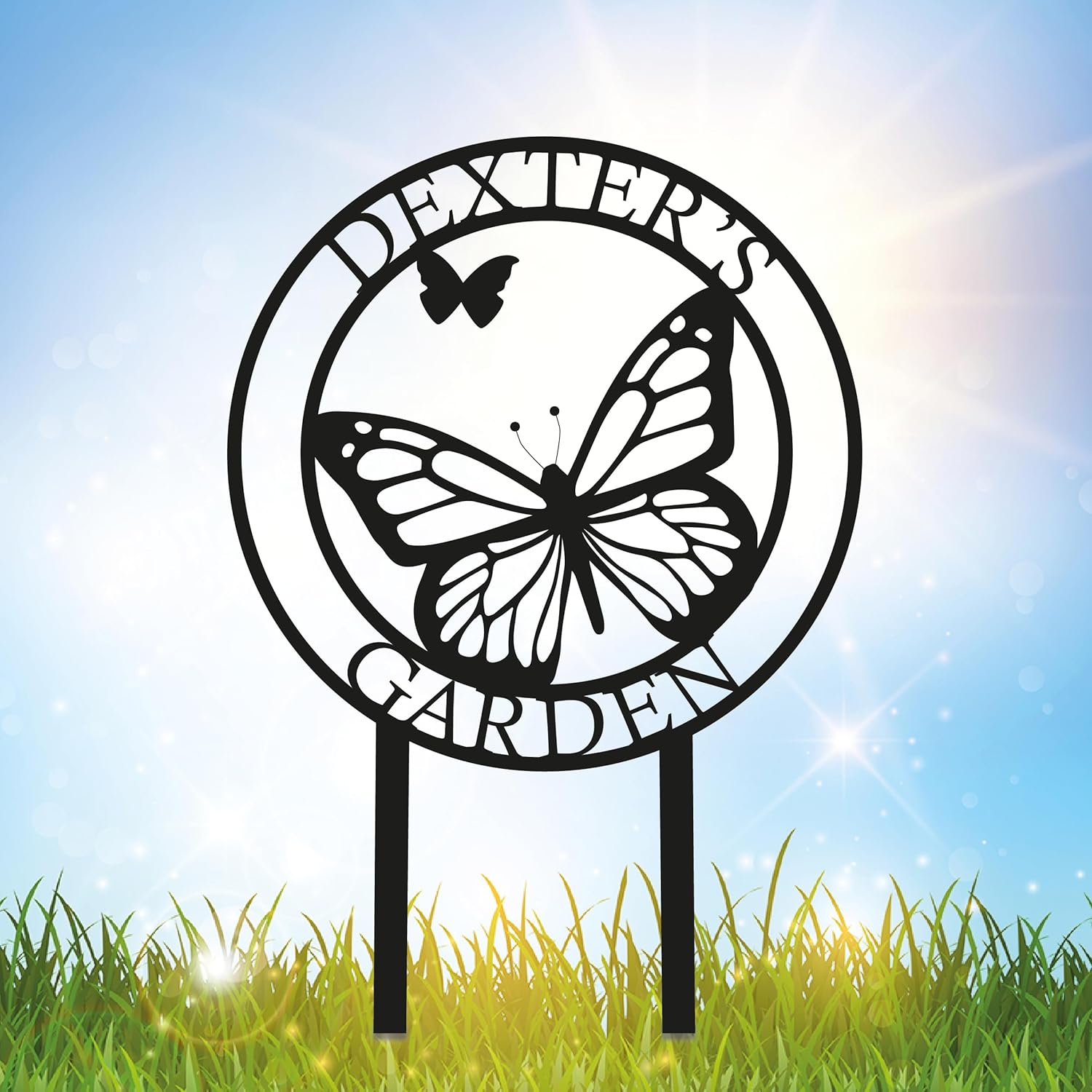 Custom Butterfly Metal Garden Sign for Personalized Outdoor Decor