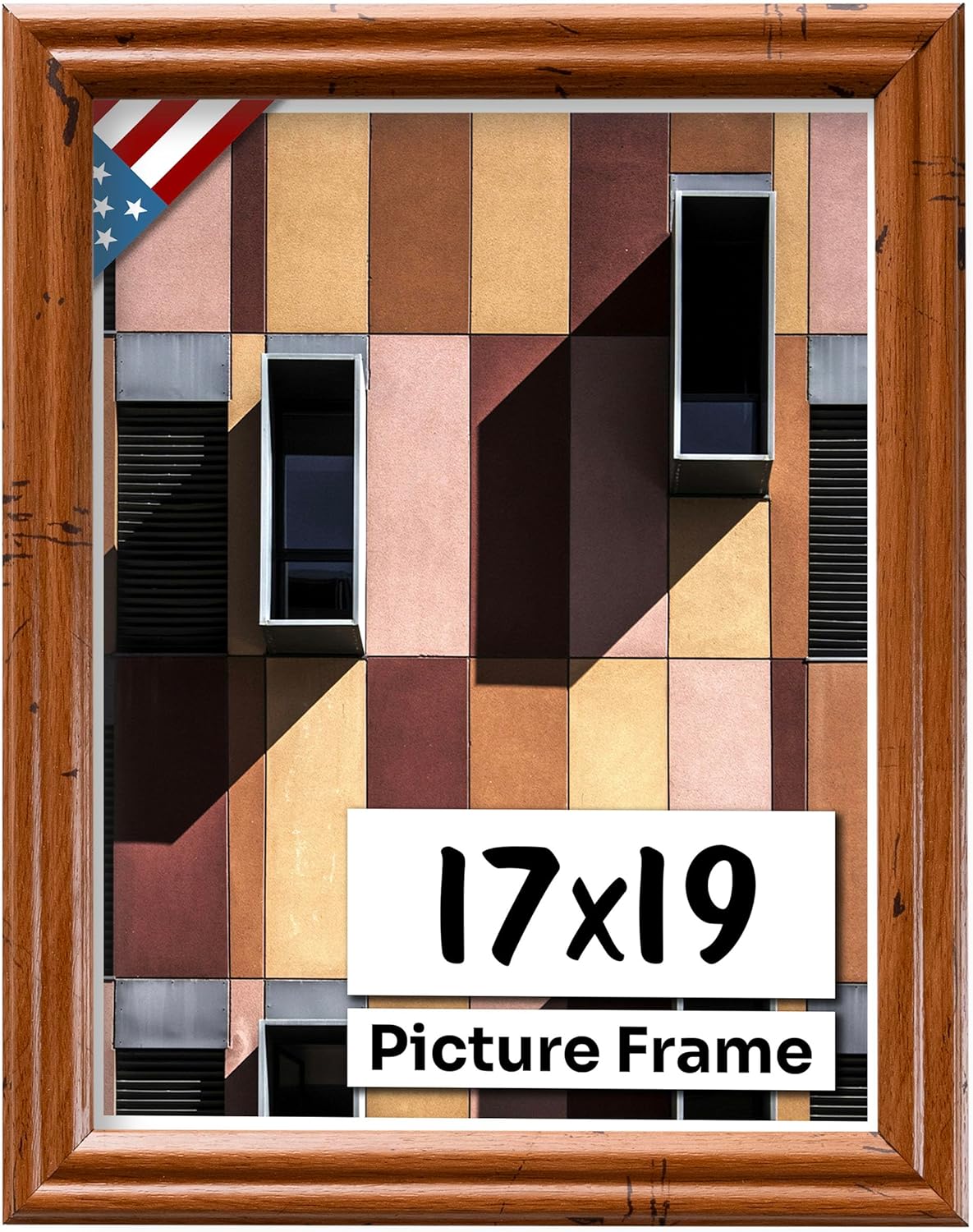 Distressed Oak 17x19 Picture Frame - Handmade Solid Wood Frame