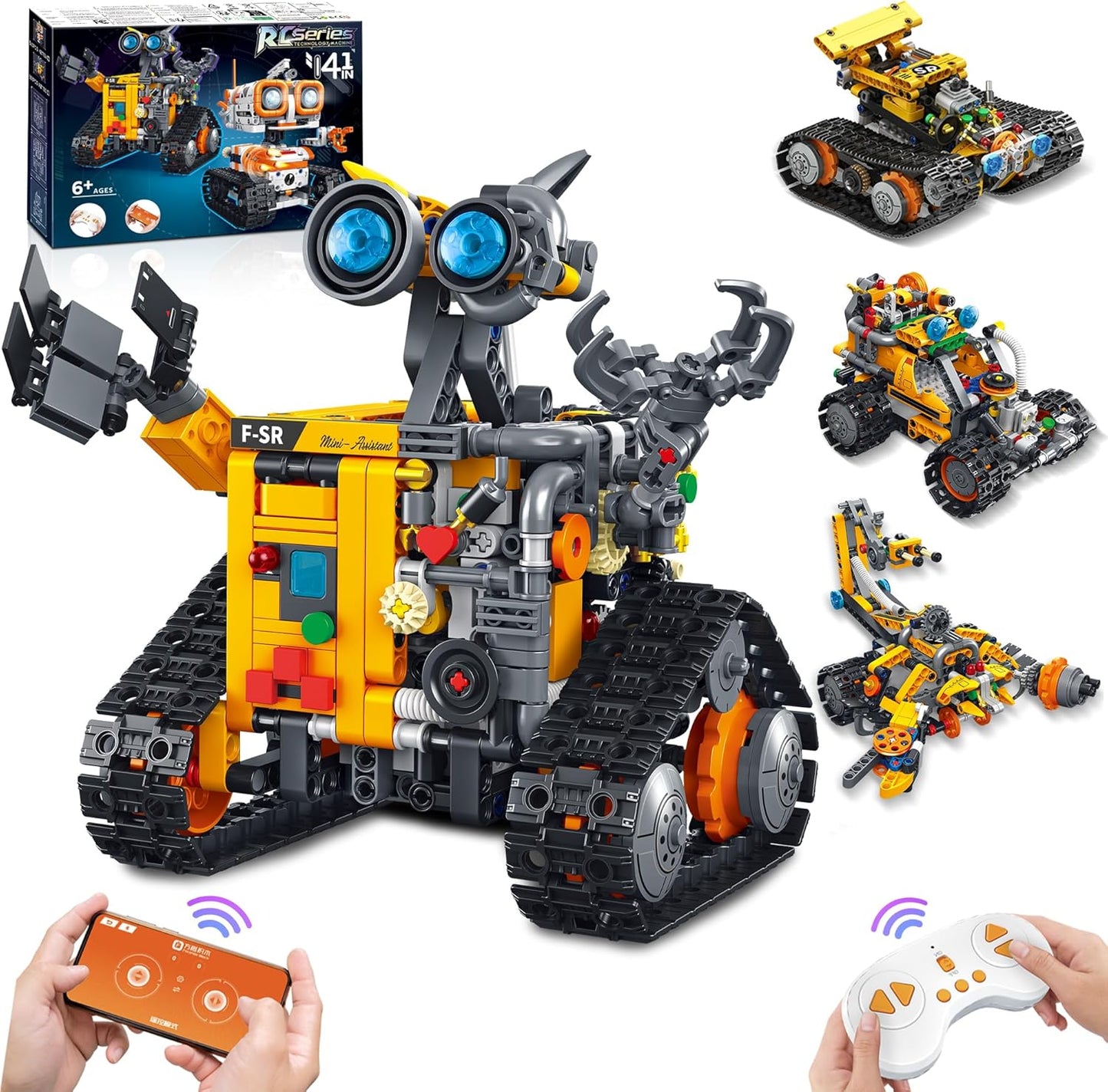 Bouraw 4-in-1 Robot Kit: App & Remote Control, Ages 6-12+ Boys & Girls