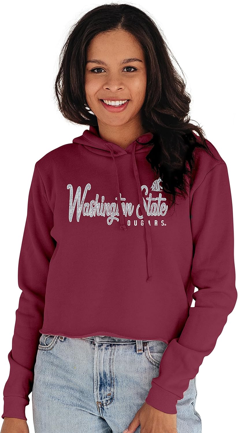 Washington State Cougars Women's Vintage Crop Hoodie for Fans