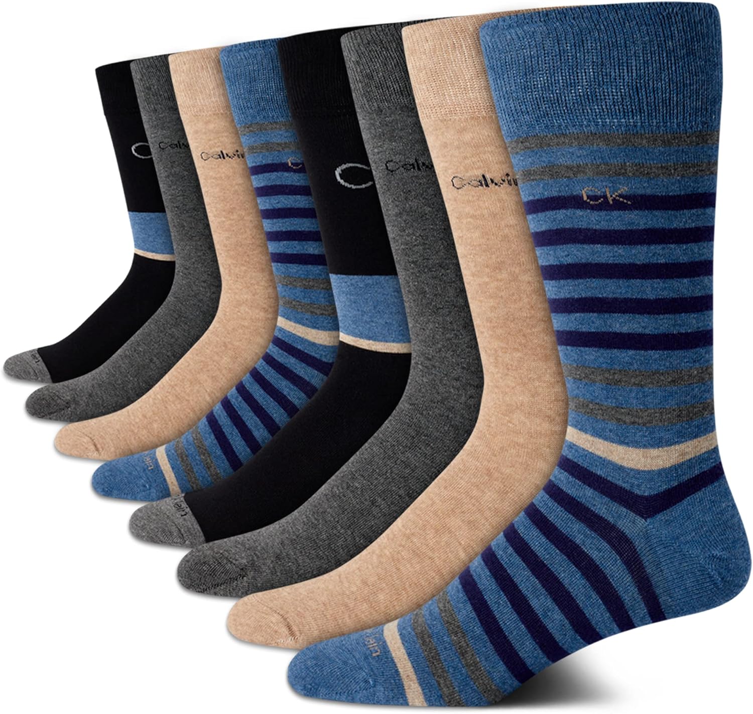 Calvin Klein Men's Dress Socks - Breathable Cotton Crew Socks