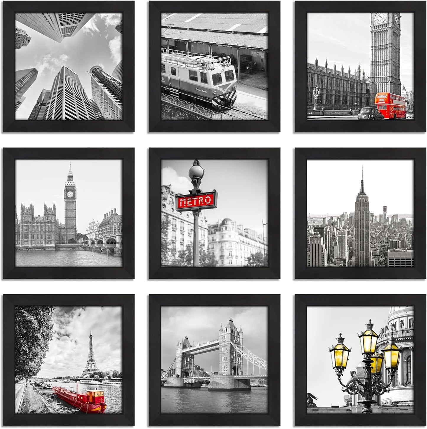 8x8 Picture Frame Set of 9 for Stunning Photo Displays