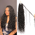 Goddess Box Braids Crochet Hair 18 in - Natural Water Wave Boho