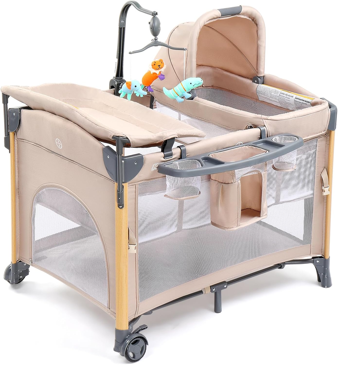 JOYMOR 7 in 1 Bedside Bassinet with Changing Table for Baby