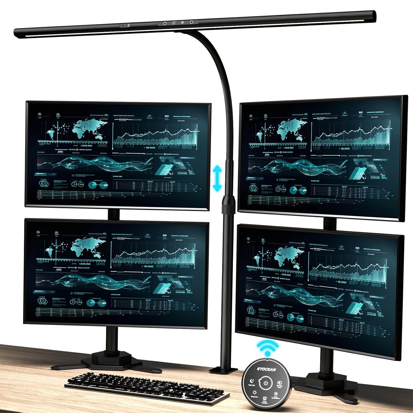 EYOCEAN 31.5 Gesture Control LED Desk Lamp - Eye-Caring & Bright - Best for Office!