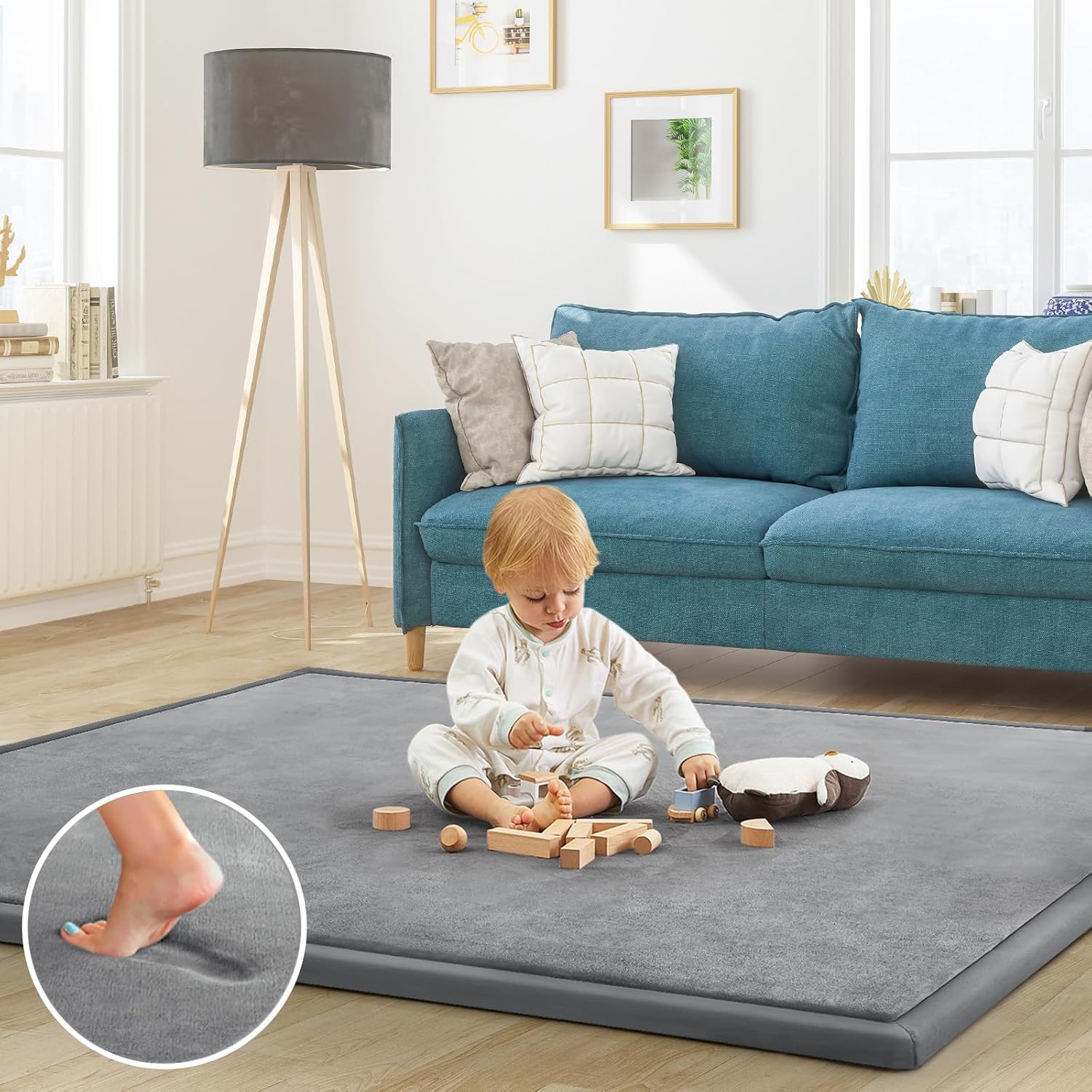 Thick Memory Foam Baby Play Mat - Non-Slip & Cozy!