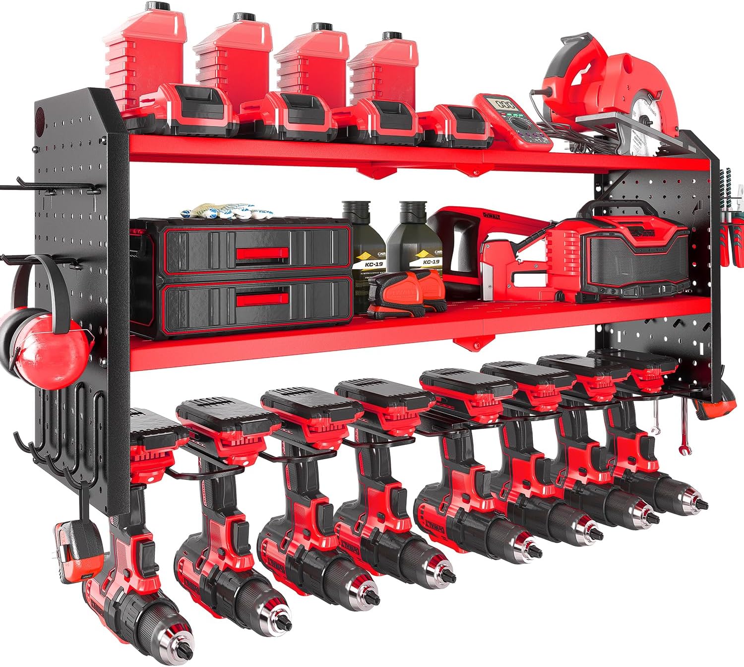 KAFAHOM Power Tool Organizer - Heavy Duty Wall Mount Storage Rack
