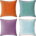MONDAY MOOSE Velvet Throw Pillow Covers Set of 4 - Color Block Accent