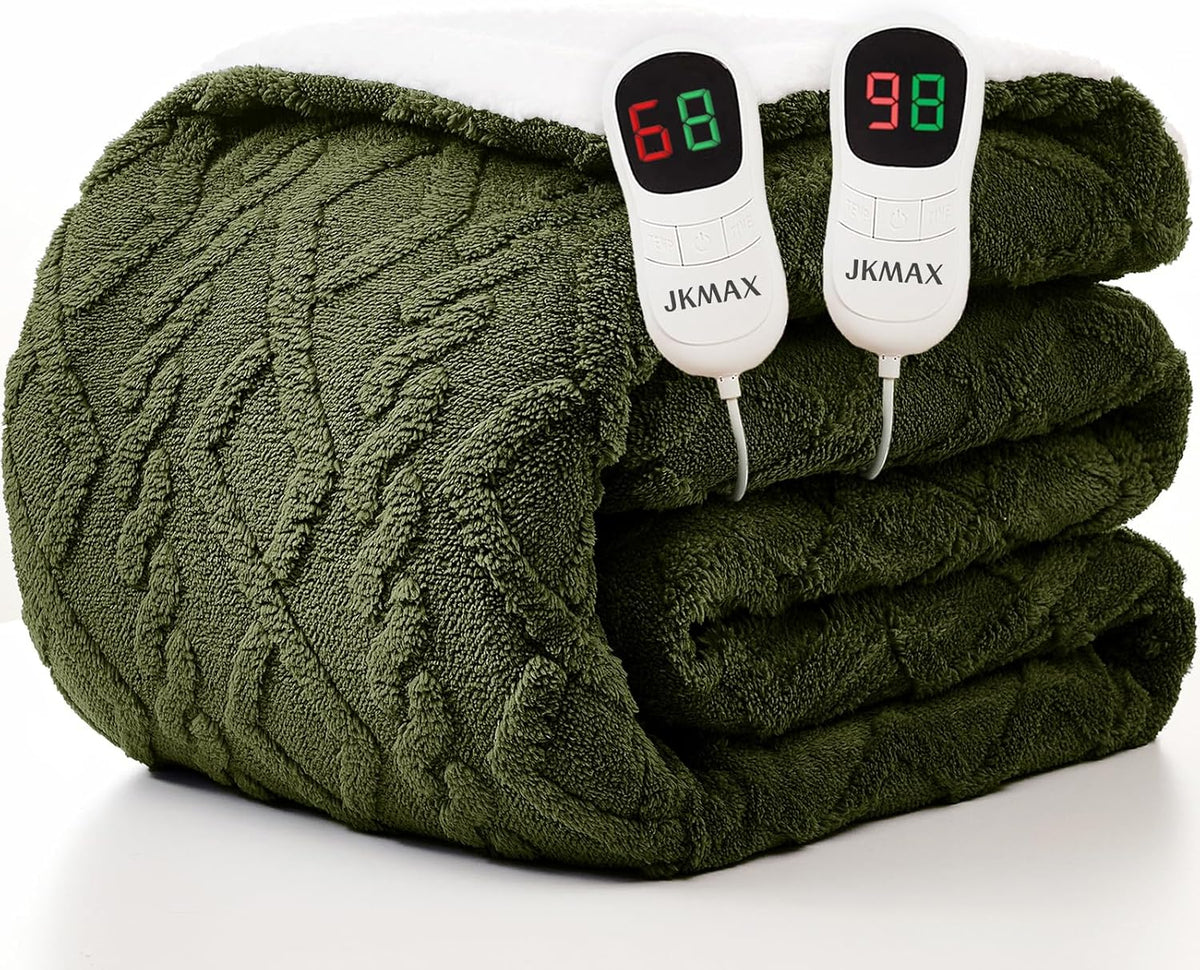 Heated Electric Blanket King Size with 10 Heating Levels & Timer