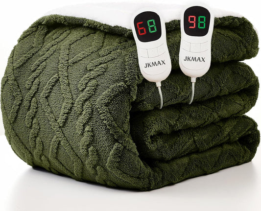 Heated Electric Blanket King Size with 10 Heating Levels & Timer
