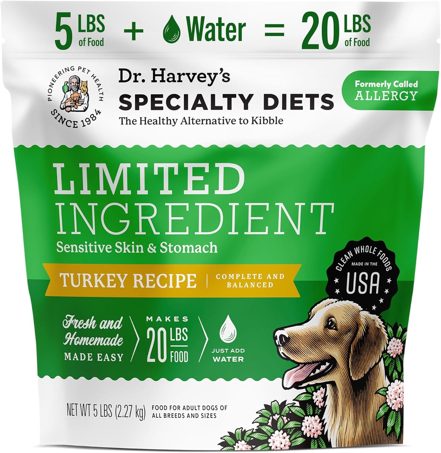 Dr. Harvey's Limited Ingredient Turkey Recipe for Sensitive Dogs